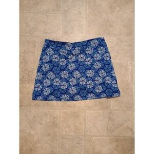 Tranquility Skort Women's Blue/White flowered Print Skort Size Medium Pickleball